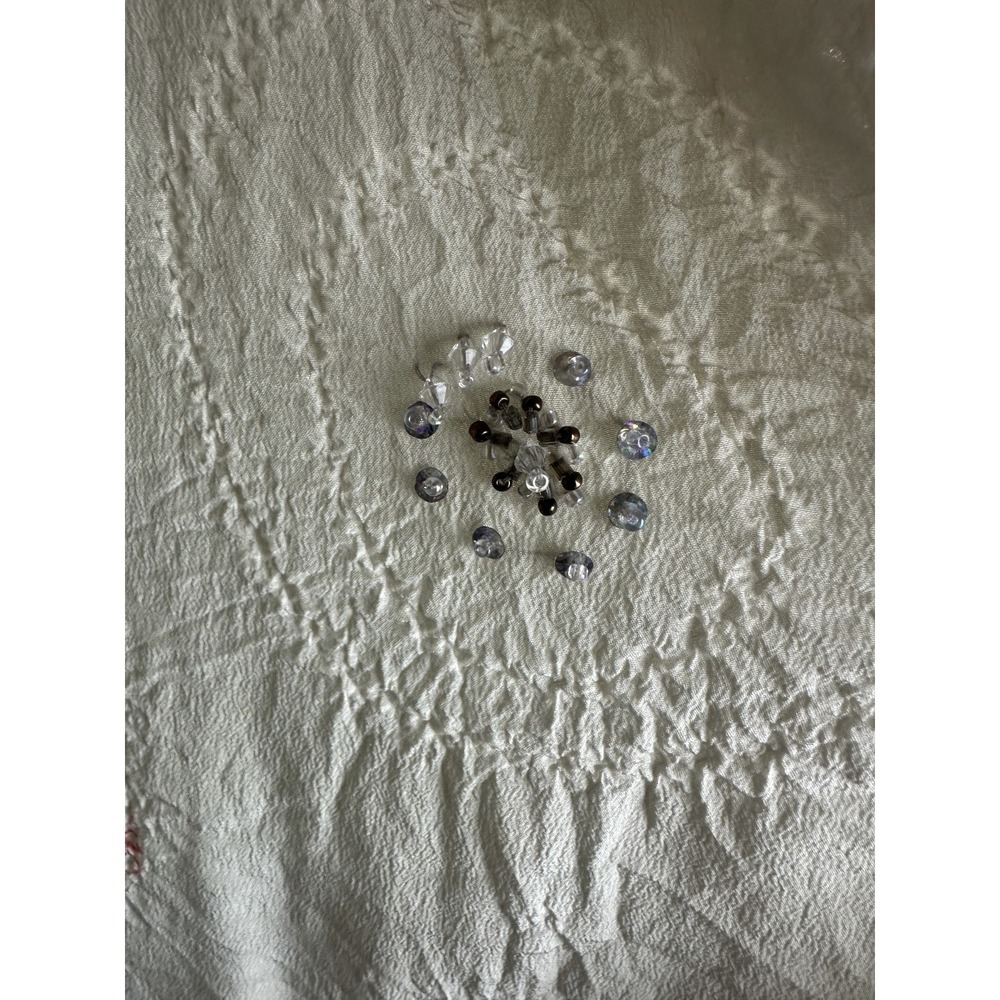 Jane Seymour Silk Skirt Size 12 MS Gypsy Boho Ethereal Beaded Sequin Maxi Ombre - Picture 10 of 15